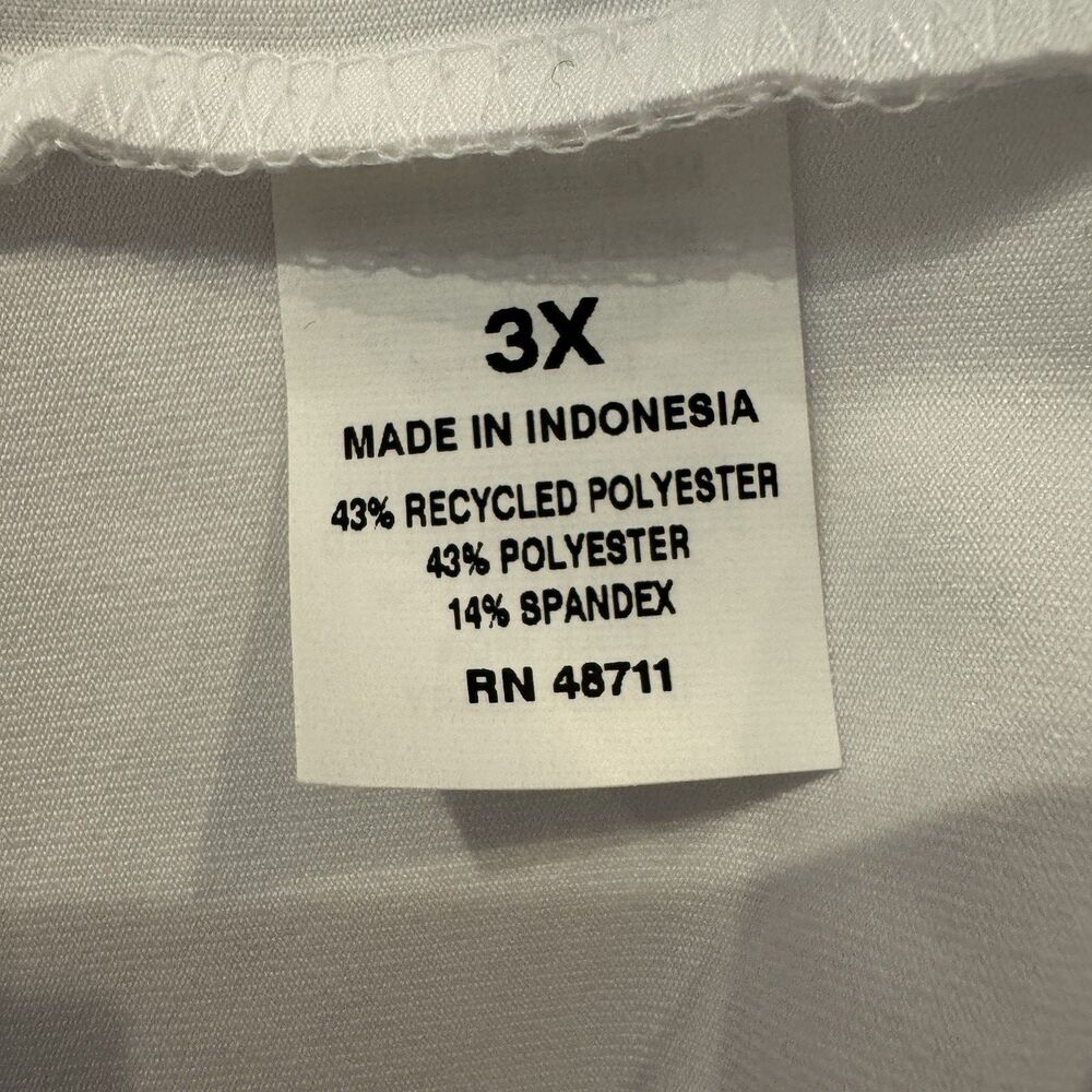 NWT MTA Sport Top Women’s 3X Plus White V-Neck Exercise Shirt Performance Gym - Picture 5 of 10